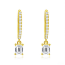 The Emerald Cut Drop Hoops - SparkLab Gems