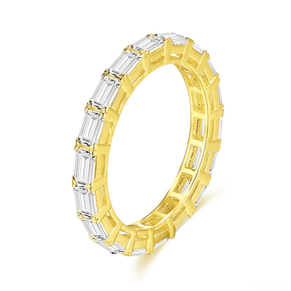 The Emerald Cut Eternity Band - SparkLab Gems