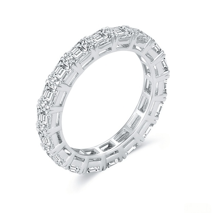 The Emerald Cut Eternity Band - SparkLab Gems