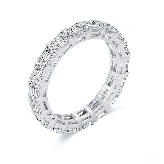The Emerald Cut Eternity Band - SparkLab Gems