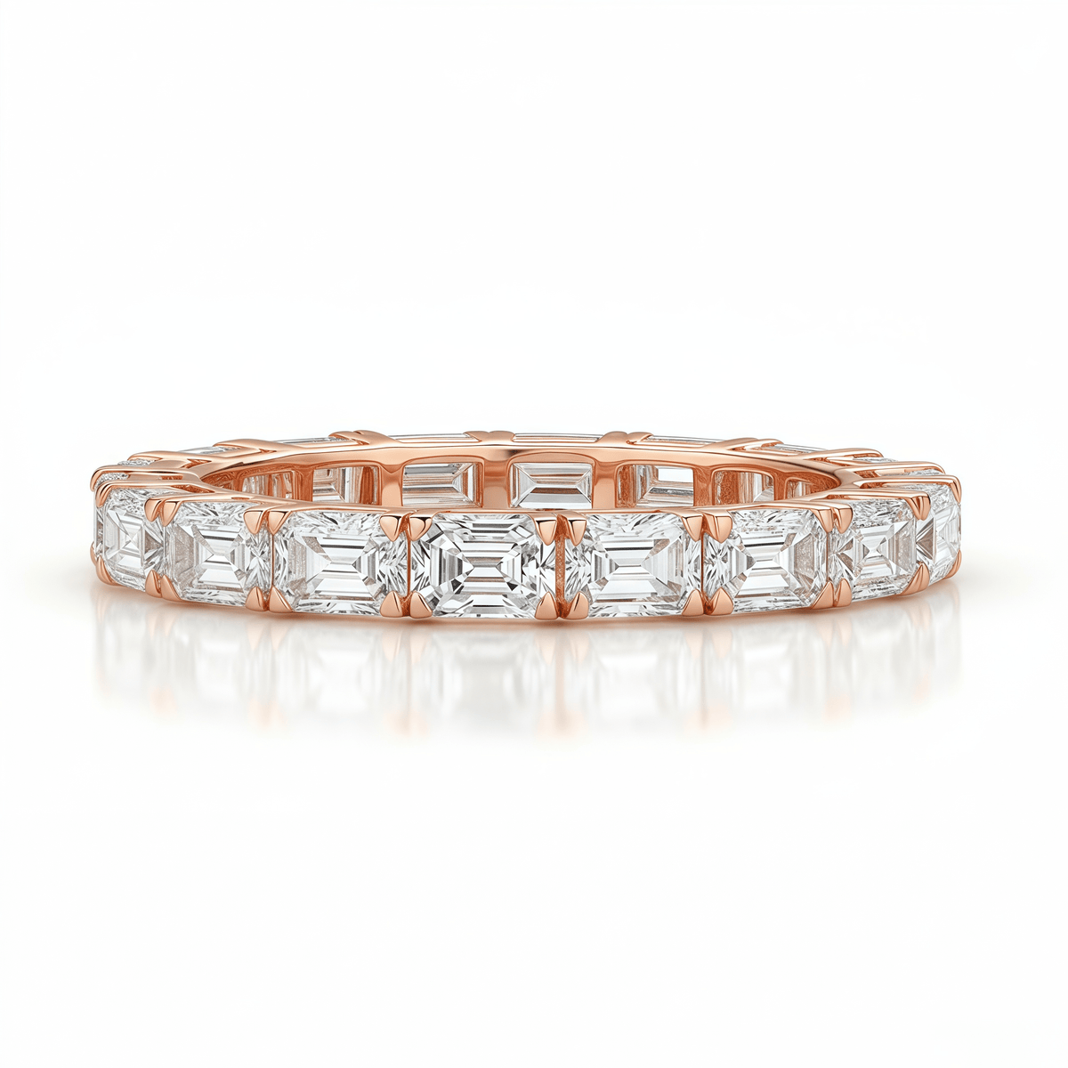 The Emerald Cut Eternity Band - SparkLab Gems