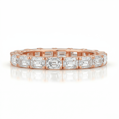 The Emerald Cut Eternity Band - SparkLab Gems