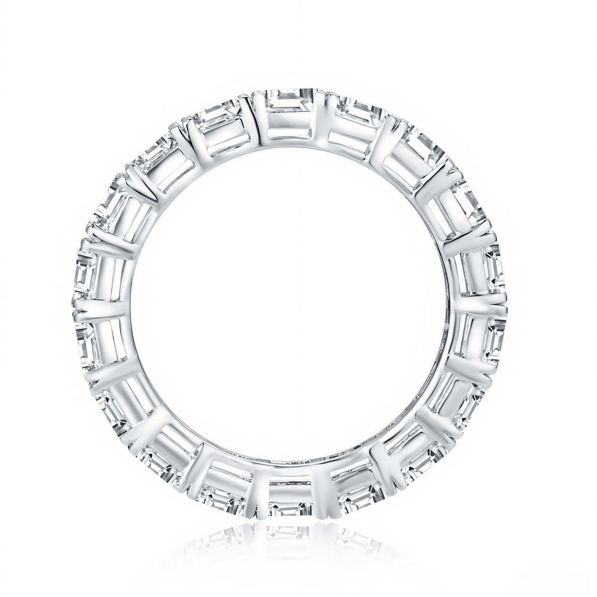 The Emerald Cut Eternity Band - SparkLab Gems