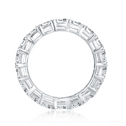The Emerald Cut Eternity Band - SparkLab Gems