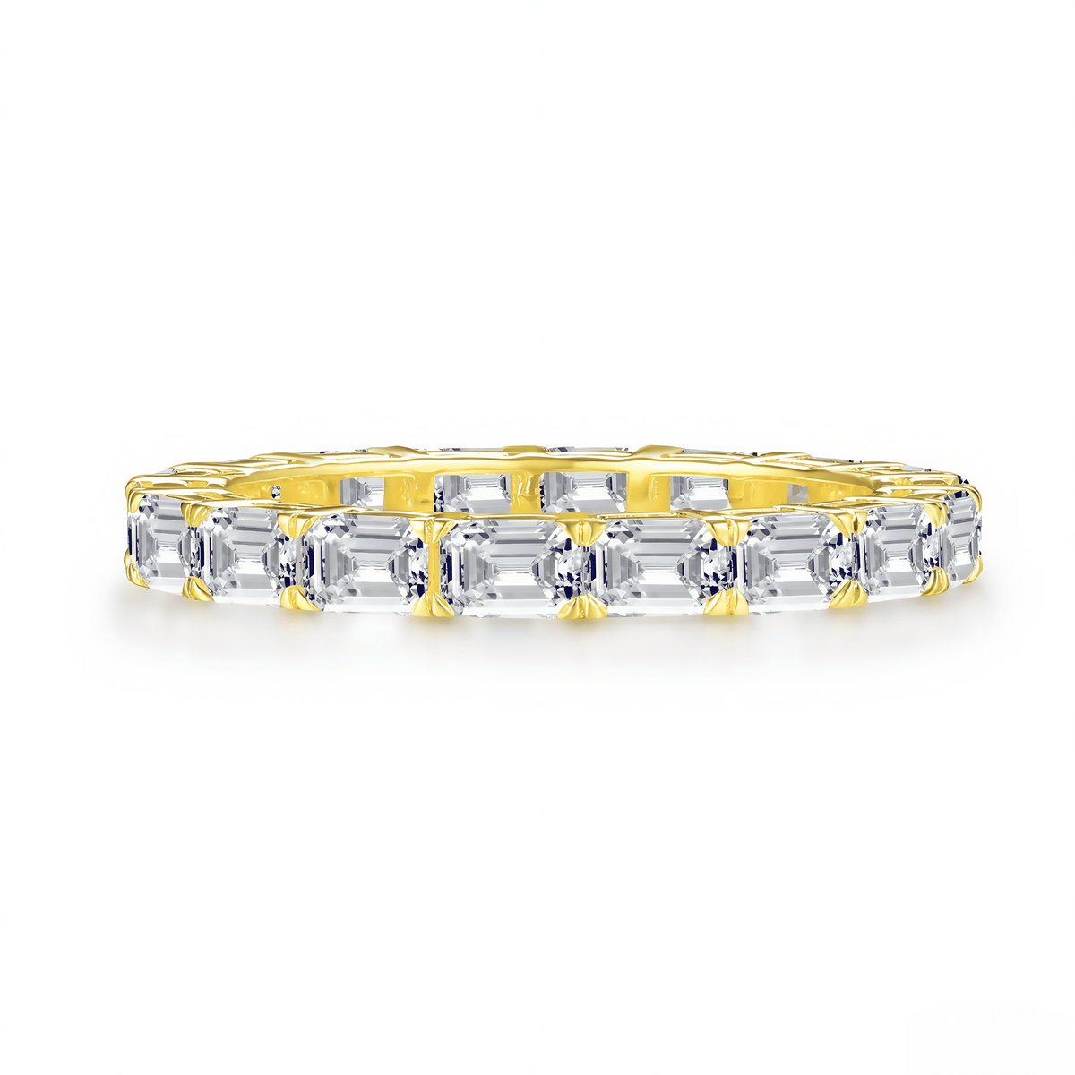 The Emerald Cut Eternity Band - SparkLab Gems