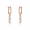 The Emerald Cut Linear Drop Earrings - SparkLab Gems