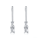 The Emerald Cut Linear Drop Earrings - SparkLab Gems
