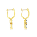The Emerald Cut Linear Drop Earrings - SparkLab Gems