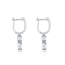 The Emerald Cut Linear Drop Earrings - SparkLab Gems