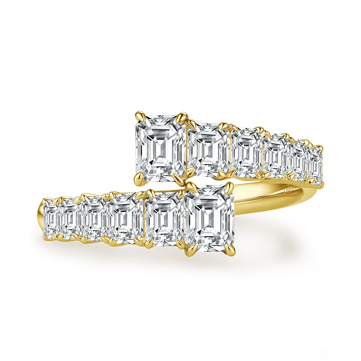 The Emerald Cut Spiral Ring - SparkLab Gems