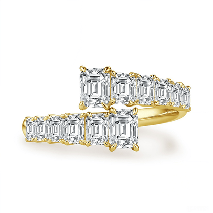 The Emerald Cut Spiral Ring - SparkLab Gems