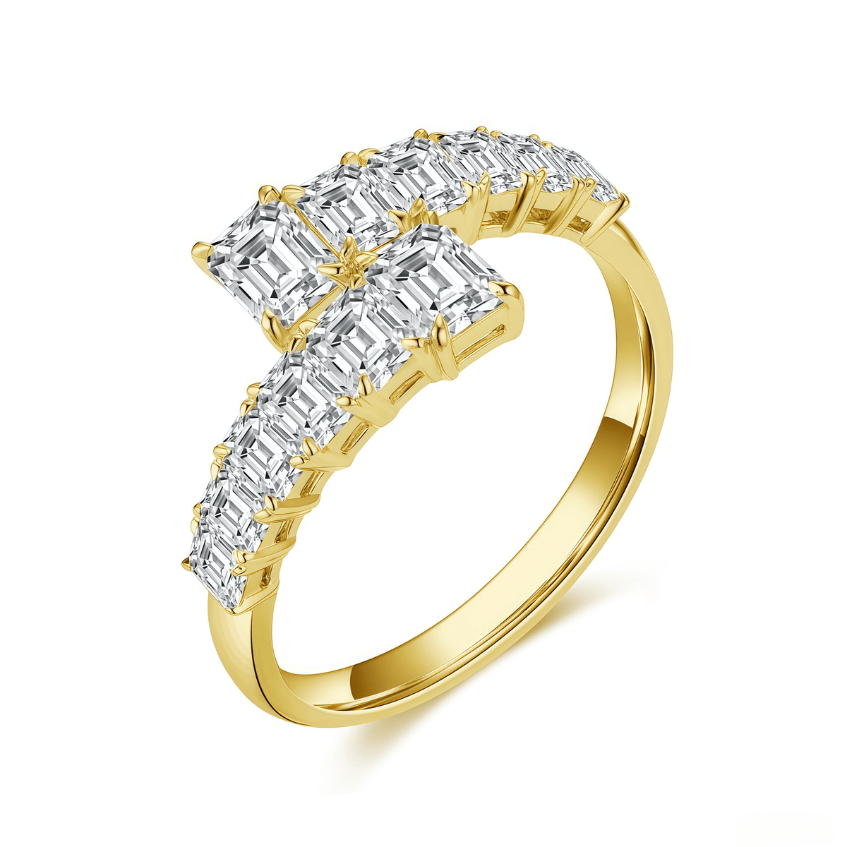 The Emerald Cut Spiral Ring - SparkLab Gems