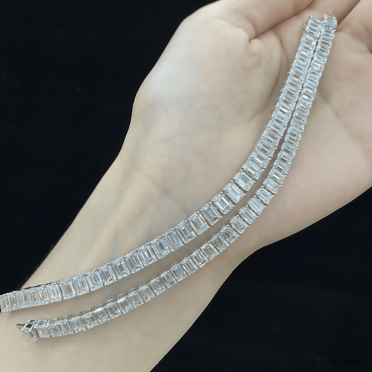 The Emerald Cut Tennis Bracelet - SparkLab Gems