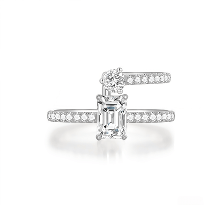 The Emerald Cut Twist Ring - SparkLab Gems