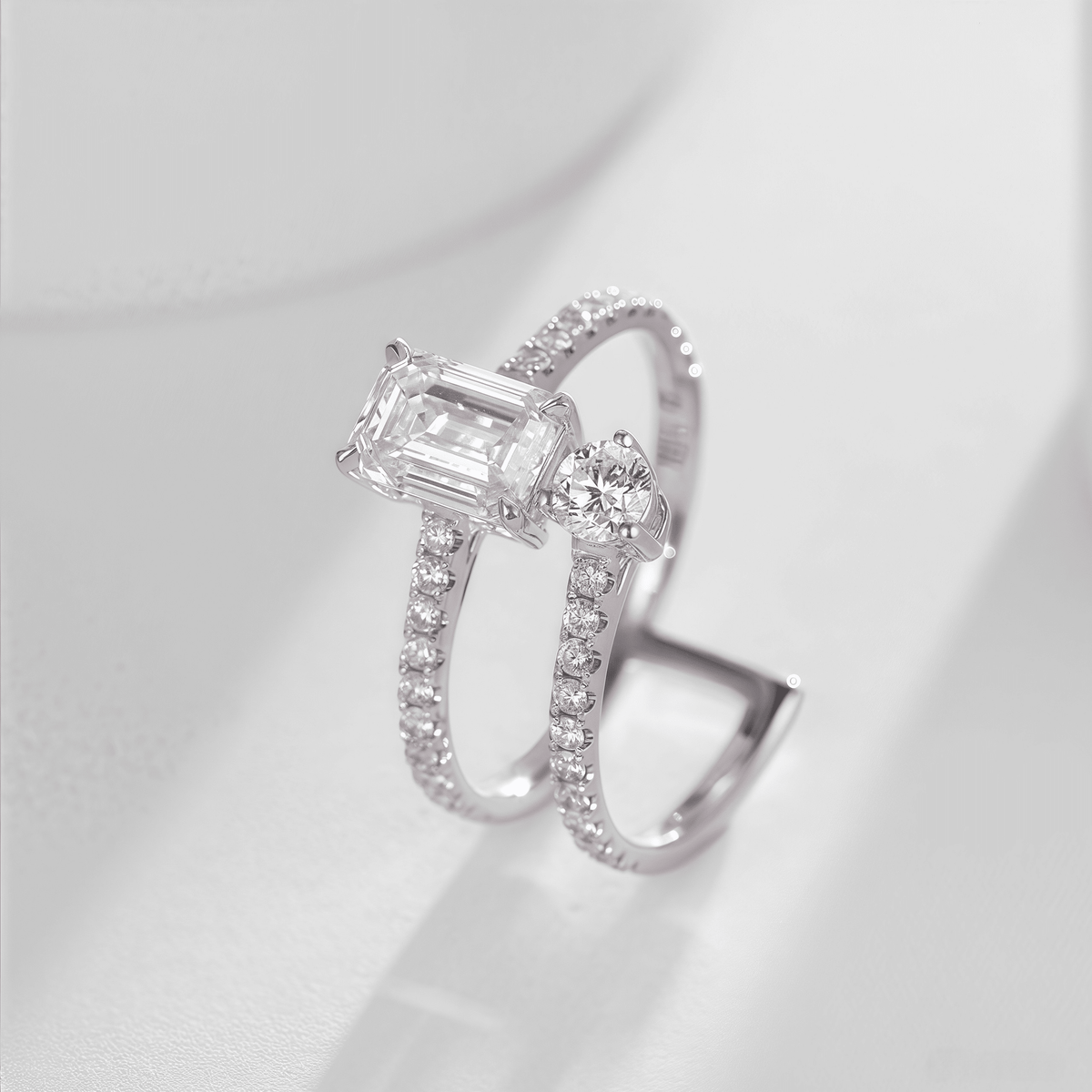 The Emerald Cut Twist Ring - SparkLab Gems
