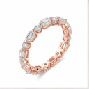 The Emerald & Round Alternating Ring - SparkLab Gems