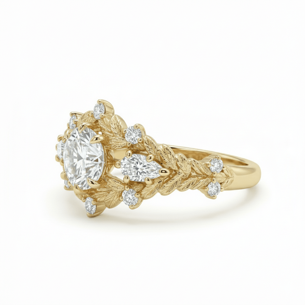 The Enchanted Garden Diamond Ring - SparkLab Gems