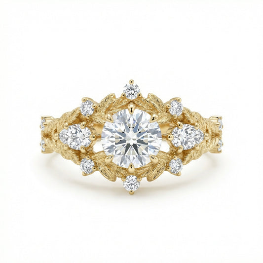 The Enchanted Garden Diamond Ring - SparkLab Gems