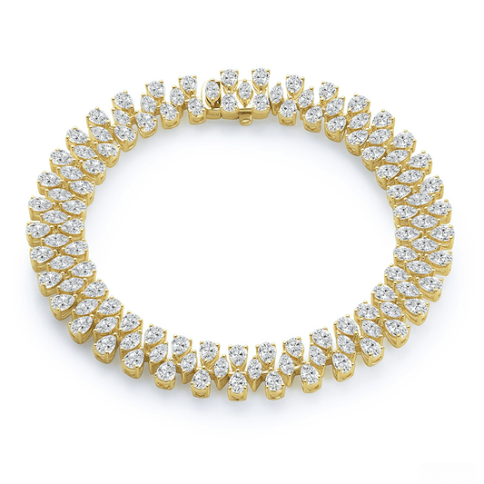 The Golden Laurel Diamond Bracelet - SparkLab Gems