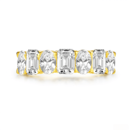 The Harmony - Oval and Emerald Cut Mixed Eternity Band - SparkLab Gems