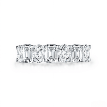 The Harmony - Oval and Emerald Cut Mixed Eternity Band - SparkLab Gems