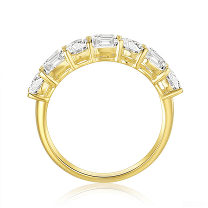 The Harmony - Oval and Emerald Cut Mixed Eternity Band - SparkLab Gems