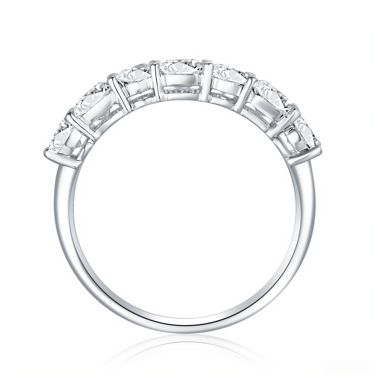 The Harmony - Oval and Emerald Cut Mixed Eternity Band - SparkLab Gems