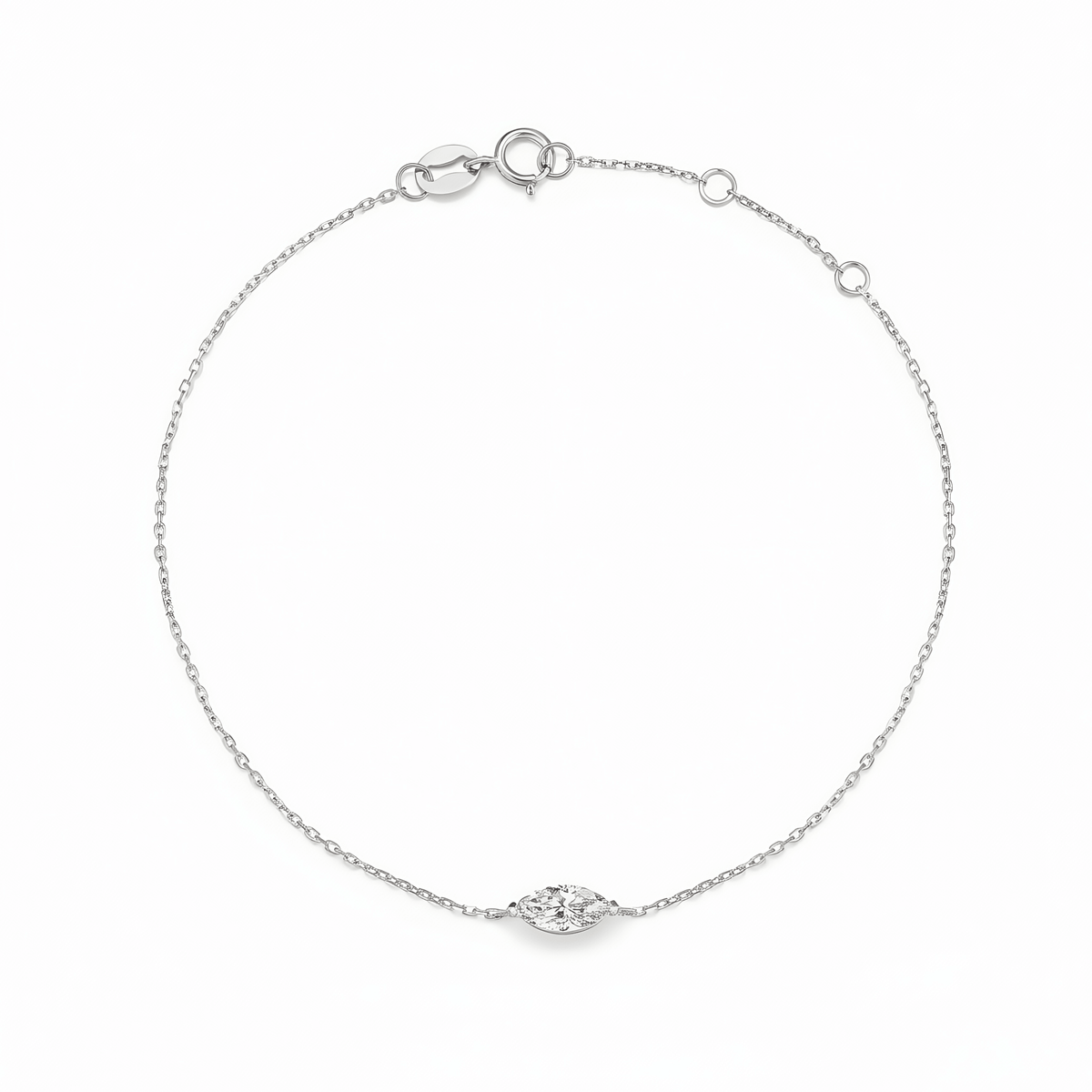 The Marquise Solitaire Chain Bracelet - SparkLab Gems
