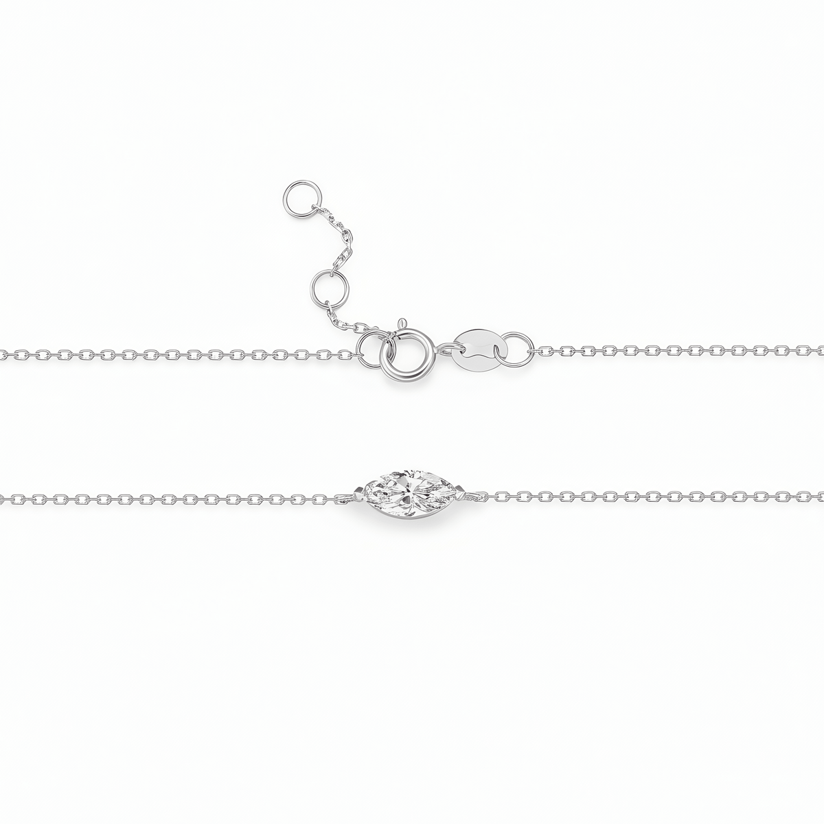 The Marquise Solitaire Chain Bracelet - SparkLab Gems