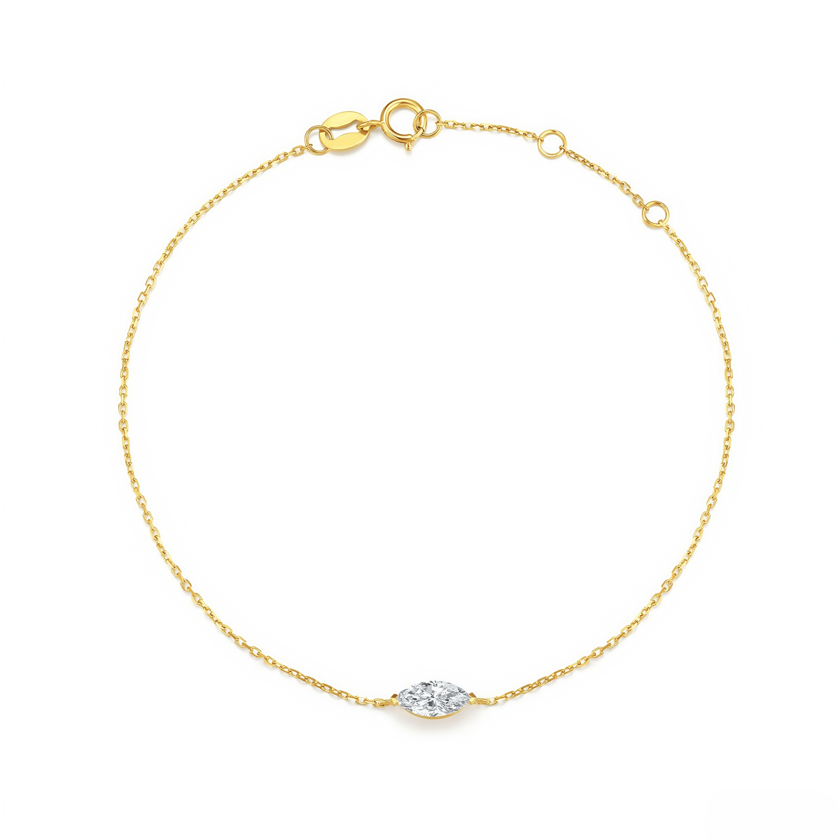The Marquise Solitaire Chain Bracelet - SparkLab Gems