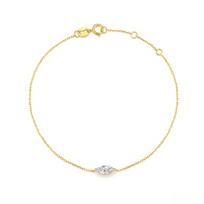 The Marquise Solitaire Chain Bracelet - SparkLab Gems