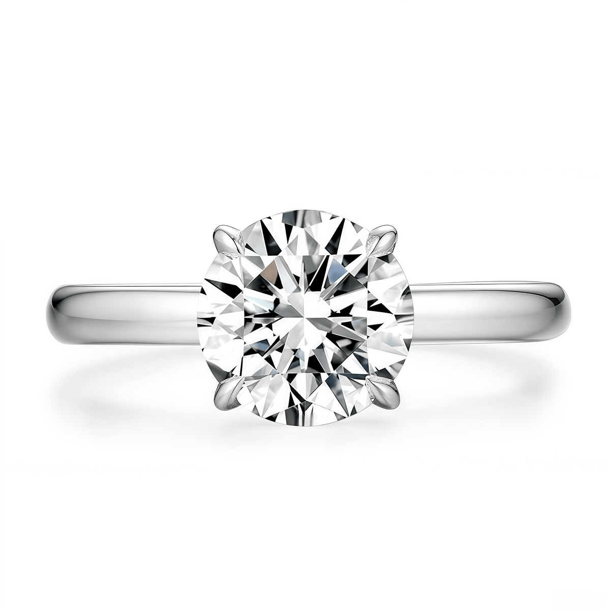 The Minimalist 4 - Prong Ring - SparkLab Gems