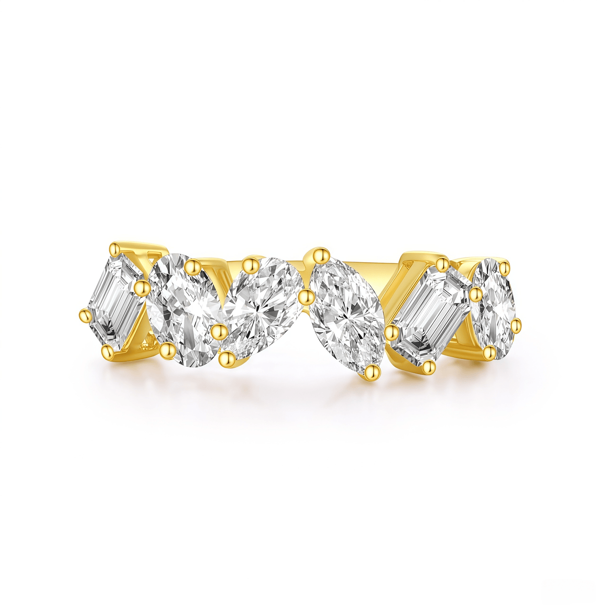 The Mixed Fancy Cut Ring - SparkLab Gems