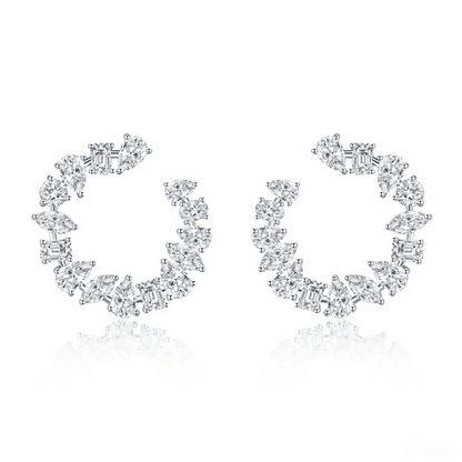 The Mixed - Shape Diamond Open Hoops - SparkLab Gems