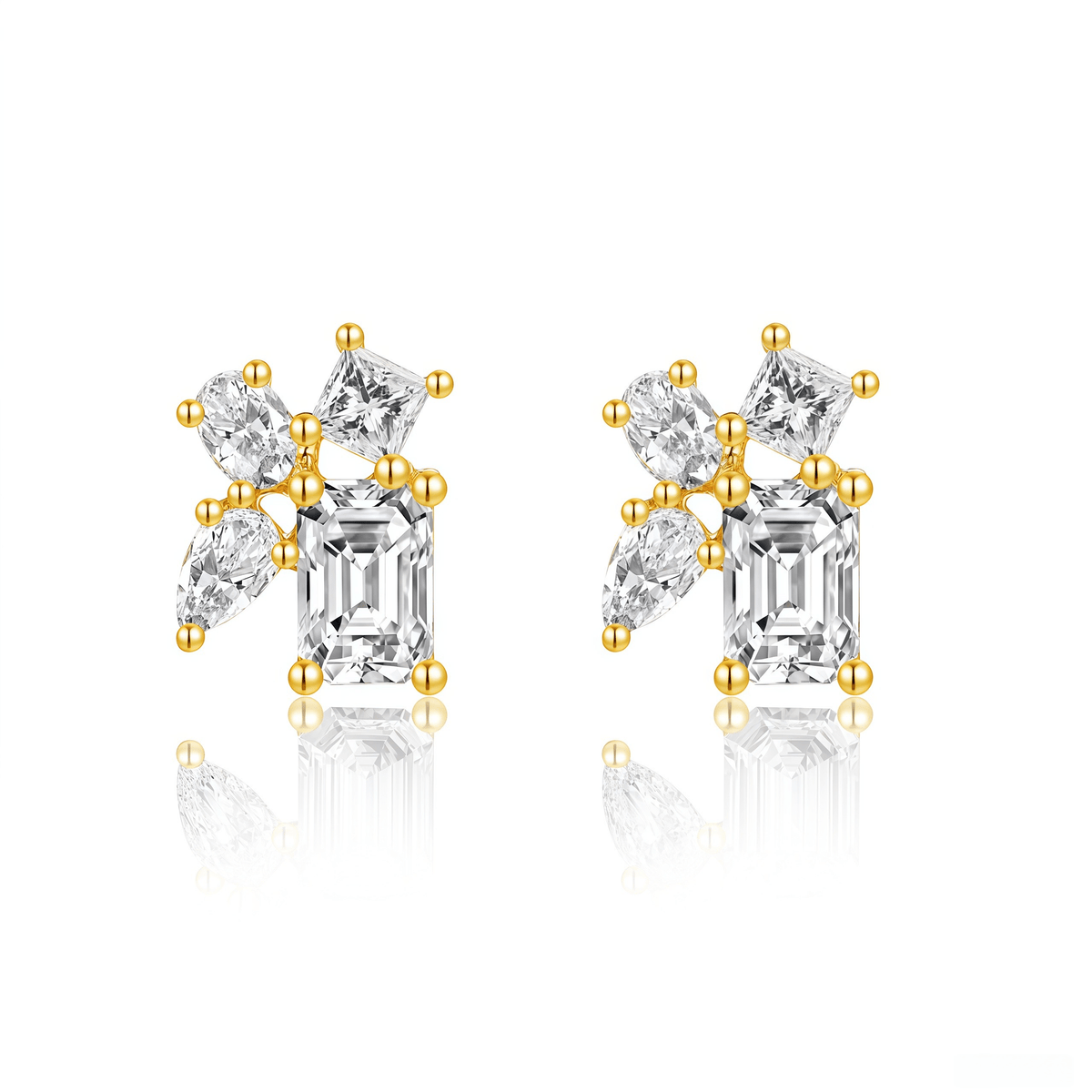 The Mixed - Shape Mosaic Earrings - SparkLab Gems