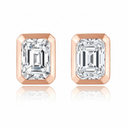 The Modern Bezel Emerald Studs - SparkLab Gems