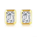 The Modern Bezel Emerald Studs - SparkLab Gems