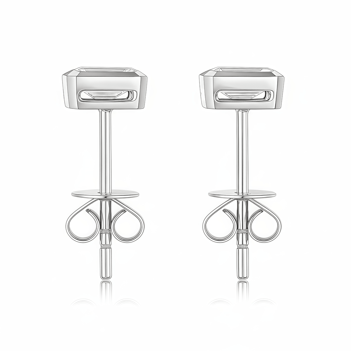The Modern Bezel Emerald Studs - SparkLab Gems