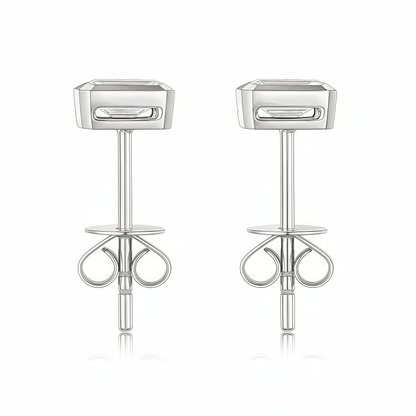 The Modern Bezel Emerald Studs - SparkLab Gems