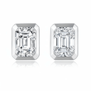 The Modern Bezel Emerald Studs - SparkLab Gems
