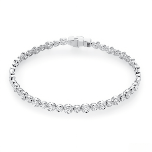 The Modern Bezel Tennis Bracelet - SparkLab Gems
