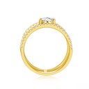 The Modern Double - Band Pear Ring - SparkLab Gems