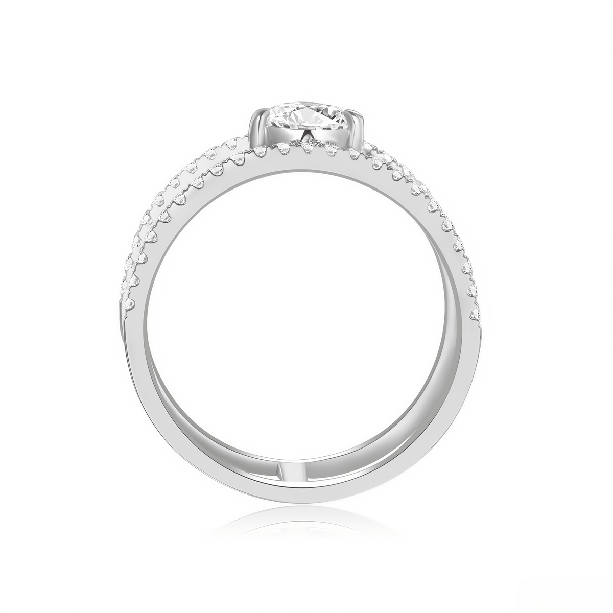 The Modern Double - Band Pear Ring - SparkLab Gems