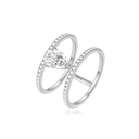 The Modern Double - Band Pear Ring - SparkLab Gems