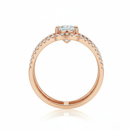 The Modern Double - Band Pear Ring - SparkLab Gems