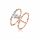 The Modern Double - Band Pear Ring - SparkLab Gems