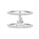 The Modern Double - Band Pear Ring - SparkLab Gems