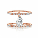 The Modern Double - Band Pear Ring - SparkLab Gems