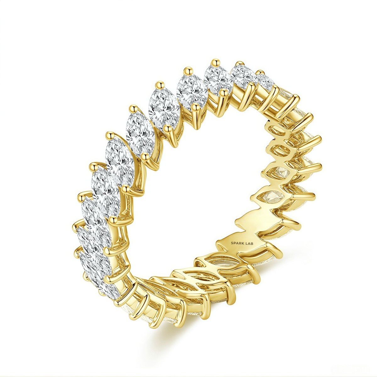 The North - South Marquise Eternity Band - SparkLab Gems