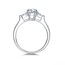 The Oval Three - Stone Baguette Ring - SparkLab Gems